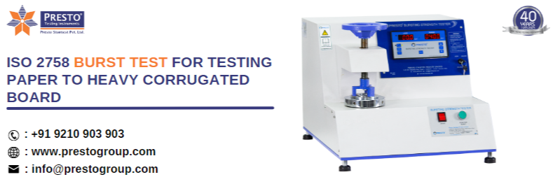 ISO 2758 burst test for testing paper to heavy corrugated board